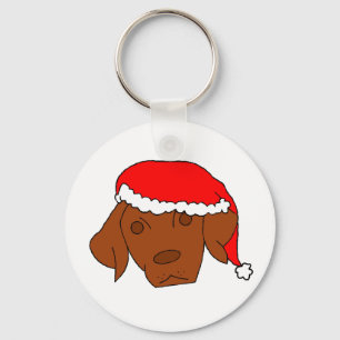 Christmas Vizsla Keychain