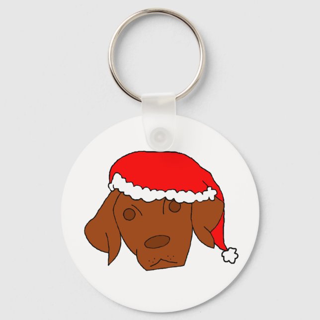 Christmas Vizsla Keychain (Front)