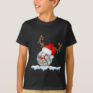 Christmas Volleyball Ball Santa Hat Xmas Boys Men T-Shirt