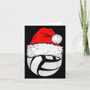 Christmas Volleyball Ball Santa Hat Xmas Matching  Card