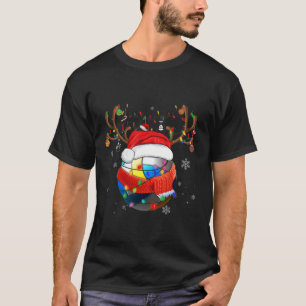 Christmas Volleyball Ball Santa Hat Xmas Pajama Ma T-Shirt