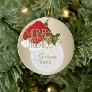 Christmas 🎄 Volleyball 🏐 Ceramic Ornament