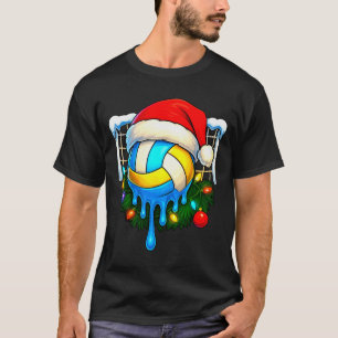 Christmas Volleyball Drip Ice Cream Drip Xmas  T-Shirt