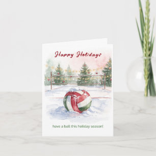 Christmas Volleyball Holiday Greeting Cards