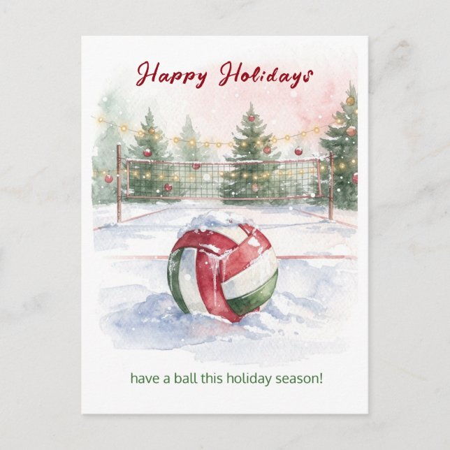 Christmas Volleyball Holiday Greeting Cards (Front)