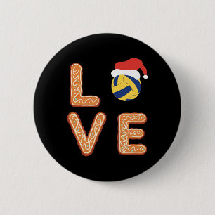Christmas Volleyball Love Santa Claus Xmas Team Sp 2 Inch Round Button