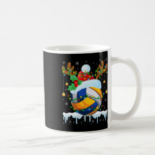 Christmas Volleyball Lover Santa Hat Xmas Lights R Coffee Mug
