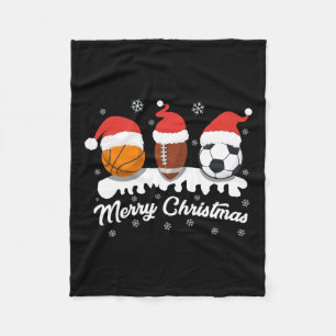 Christmas Volleyball Pajama Sports Buffalo Plaid L Fleece Blanket