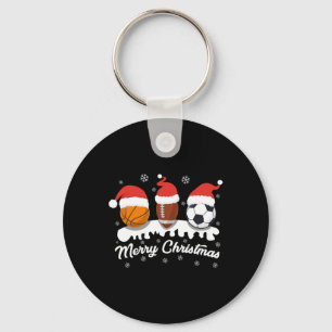 Christmas Volleyball Pajama Sports Buffalo Plaid L Keychain