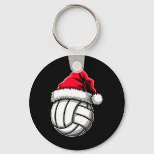 Christmas Volleyball Santa Hat 2  Keychain