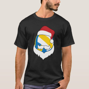 Christmas Volleyball Santa Hat Beard Xmas Sport Bo T-Shirt