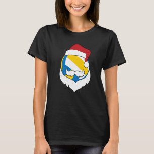 Christmas Volleyball Santa Hat Beard Xmas Sport Bo T-Shirt
