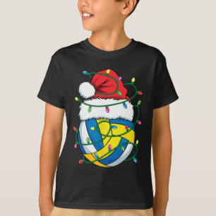 Christmas Volleyball Santa Hat Boys Girls Xmas Lig T-Shirt
