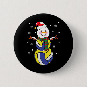 Christmas Volleyball Snowmans Kid Volleyball Xmas 2 Inch Round Button