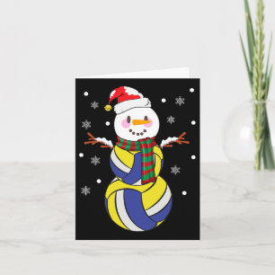 Christmas Volleyball Snowmans Kid Volleyball Xmas  Card