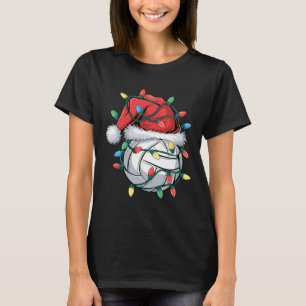 Christmas Volleyball Xmas Santa Sports Hat Ball Ki T-Shirt