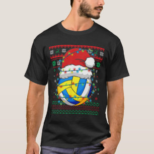 Christmas Volleyball Xmas Santa Sports Hat T-Shirt