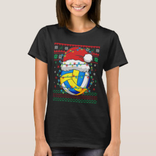 Christmas Volleyball Xmas Santa Sports Hat T-Shirt