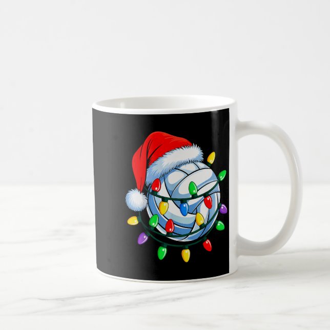 Christmas Volleyball Xmas Santa Srts Hat Mens Wome Coffee Mug (Right)