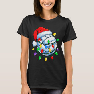 Christmas Volleyball Xmas Santa Srts Hat Mens Wome T-Shirt