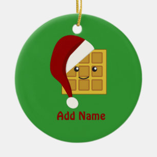 Christmas Waffle Ceramic Ornament