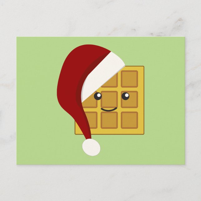 Christmas Waffle Holiday Postcard (Front)