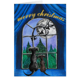 christmas "waiting for santa" springador dogs
