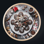 Christmas Wall Clock 1 - 001<br><div class="desc">Digital design of Christmas ornament,  end of year,  various materials and styles,  Christmas tree decoration,  new year.</div>