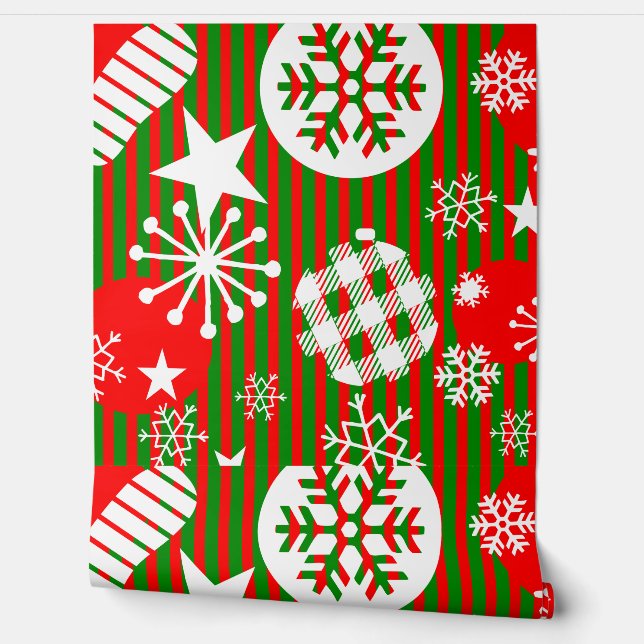 Christmas Wallpaper – Joy to the World Red & Green (Unrolling)