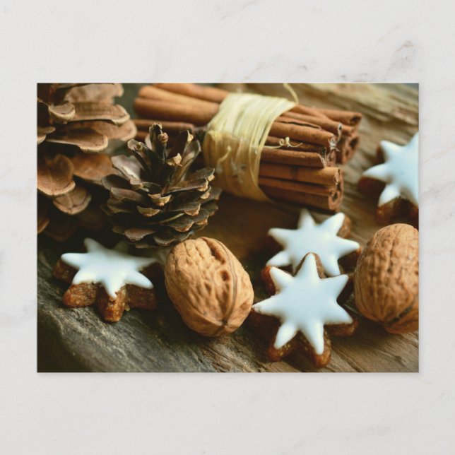 Christmas walnuts cinnamon cookies postcard (Front)