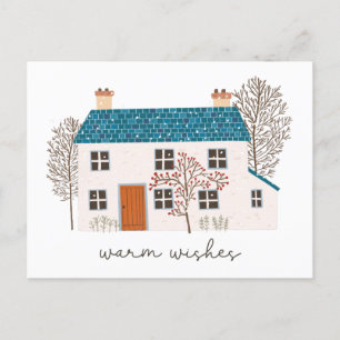 Christmas Warm wishes  Holiday Postcard