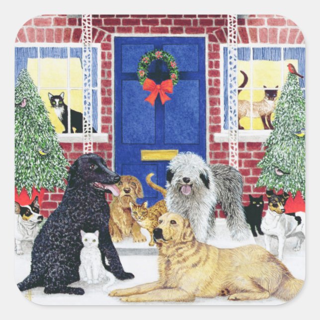 Christmas Warmth Square Sticker (Front)