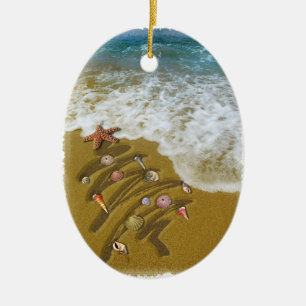 Christmas Washed Up on Shore Ceramic Ornament