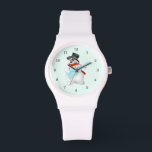 Christmas Watch Snowman with Guitar<br><div class="desc">Snowman with Guitar Christmas Watches - MIGNED Painting - Customizable</div>