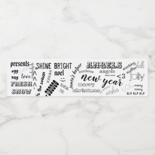 Christmas Water Bottle Label fun words party