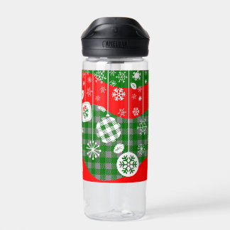 Christmas Water Bottle – White Ornaments 