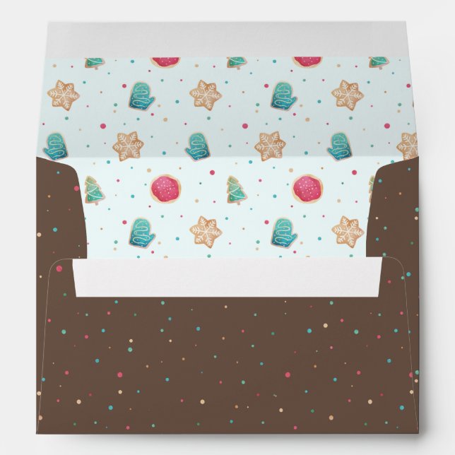 Christmas Watercolor Cookies Pattern Chocolate Envelope (Back (Bottom))