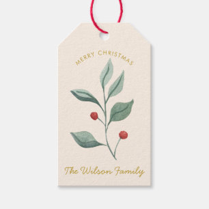 Christmas Watercolor Cute Baby Shower Gift Tags