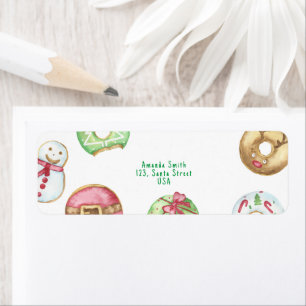 Christmas watercolor doughnuts cookies