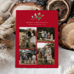Christmas Watercolor Floral Five Photo Collage Holiday Card<br><div class="desc">Christmas Watercolor Floral Five Photo Collage Holiday Card features a beautiful watercolor illustration of seasonal greenery and holly berries,  along with five photos.</div>