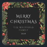 Christmas Watercolor Floral Greenery Family Square Sticker<br><div class="desc">Introducing our Custom Christmas Open House sticker that promises to spread holiday cheer and set the tone for your festive gathering! Our uniquely designed stickers captures the true essence of the holiday spirit. Adorned with vibrant greenery foliage, luscious berries, this sticker is the perfect way to adorn your gifts or...</div>