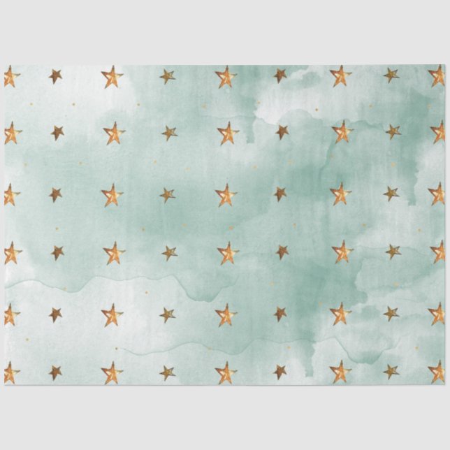 Christmas Watercolor GoldI Design 16 Tissue Paper (Front)