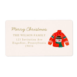 Christmas Watercolor Merry Christmas Adress
