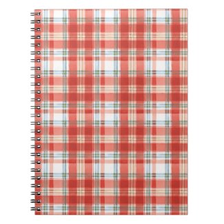 Christmas Watercolor Pattern Red Rustic Notebook