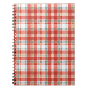 Christmas Watercolor Pattern Red Rustic Notebook