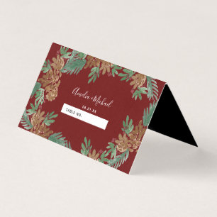 Christmas Watercolor Pinecones Wedding Seating No.