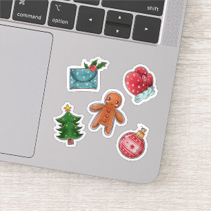 Christmas watercolor sticker collection