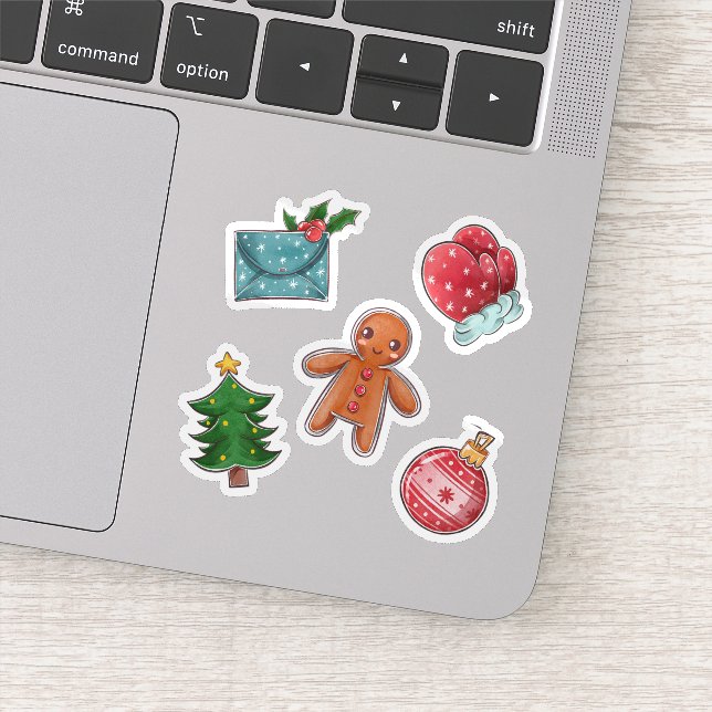 Christmas watercolor sticker collection (Detail)
