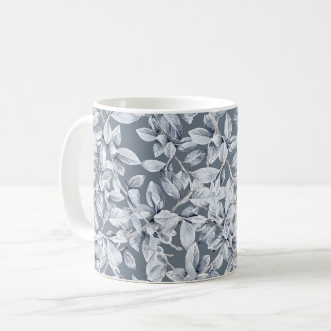 Christmas Watercolor Winter Botanical Pattern Coffee Mug (Front Left)