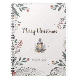 Christmas Watercolour Greetings  Notebook
